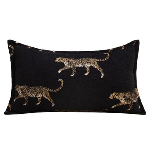 vctops Luxury Tiger Jacquard Throw Pillow Cover Soft Velvet Animal Pattern Decorative Cushion Cover Modern Rectangle Accent Pillowcase for Couch Bedroom Living Room (Type C,12"x20")