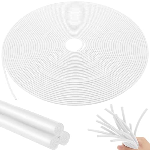 Frienda Backer Rod Foam Rubber Caulk Saver Concrete Expansion Joint Filler Weather Strip Seal for Gaps and Joints (White,1/4 Inch x 100 ft)