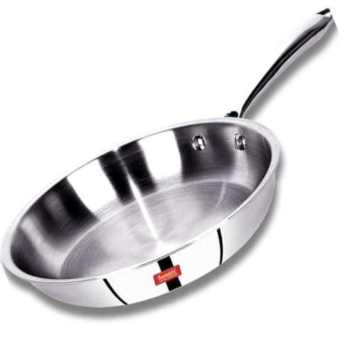 Sumeet Cook Smart TriPly Steel-Aluminium-Steel - 3 Layers Fry Pan - 1.4 LTR - 22Cm