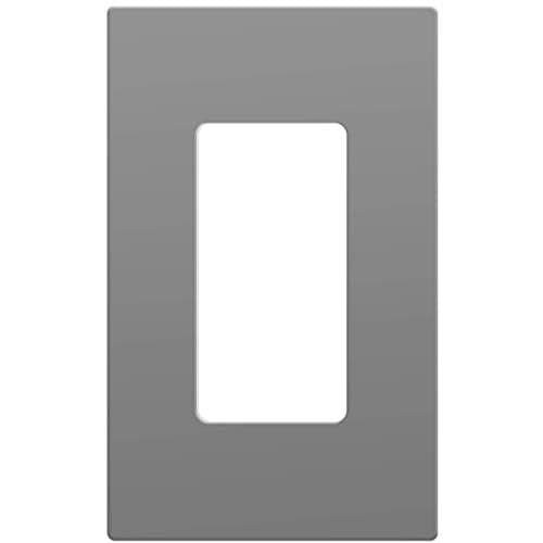 ENERLITES Grey Screwless Decorator Wall Plate Child Safe Outlet, Size 1-Gang 4.68" H x 2.93" L Switch Cover, Unbreakable Polycarbonate Thermoplastic, SI8831-GY, Glossy, Gray