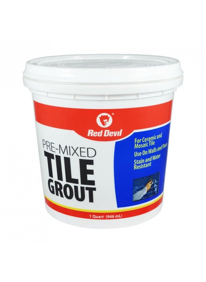 Red Devil 0424 Pre-Mixed Tile Grout, 1 Quart,White, (Pack of 1)
