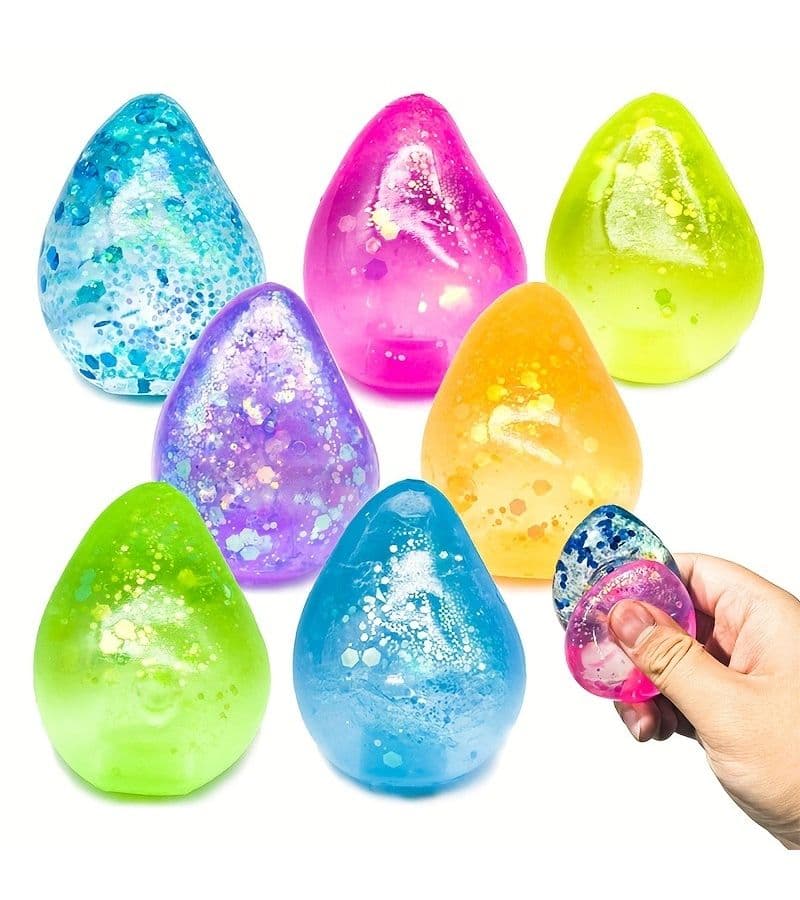 Vibrant Multicolor Water Drop Squeeze Toys 3pcs Soft Sensory Fun