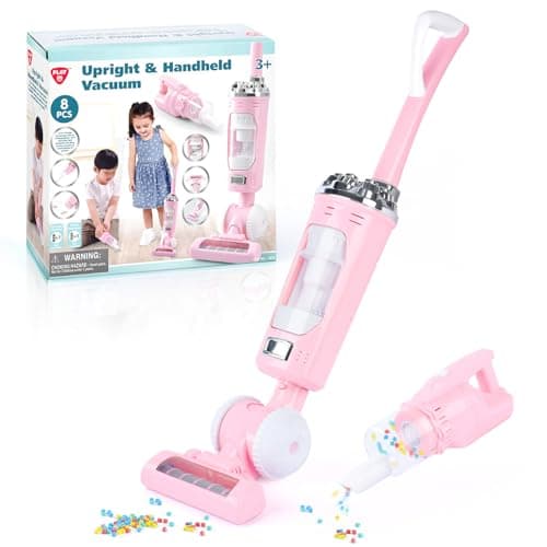 Kids Vacuum Cleaner Toy Set for Toddlers 2PCS Toy Vacuum Sets for Toddlers 3 Toddler Vacuum Toy That Works with Sound Effects Baby Play Vacuum Pretend Role Play Household Housekeeping