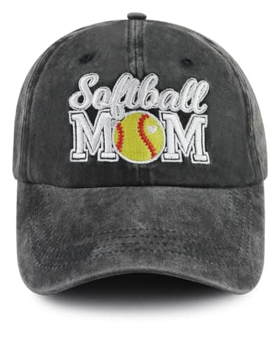 Softball Gifts for Women Softball Mom Essentials Baseball Cap Sports Mama Hat Christmas Mothers Day Retirement Birthday Gifts for Grandma Gigi Mimi Black