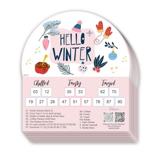 Suruchi Strokes Winter Theme Tambola Tickets, New Housie for Kitty Party, Friends Family get-Together (20 Tickets)
