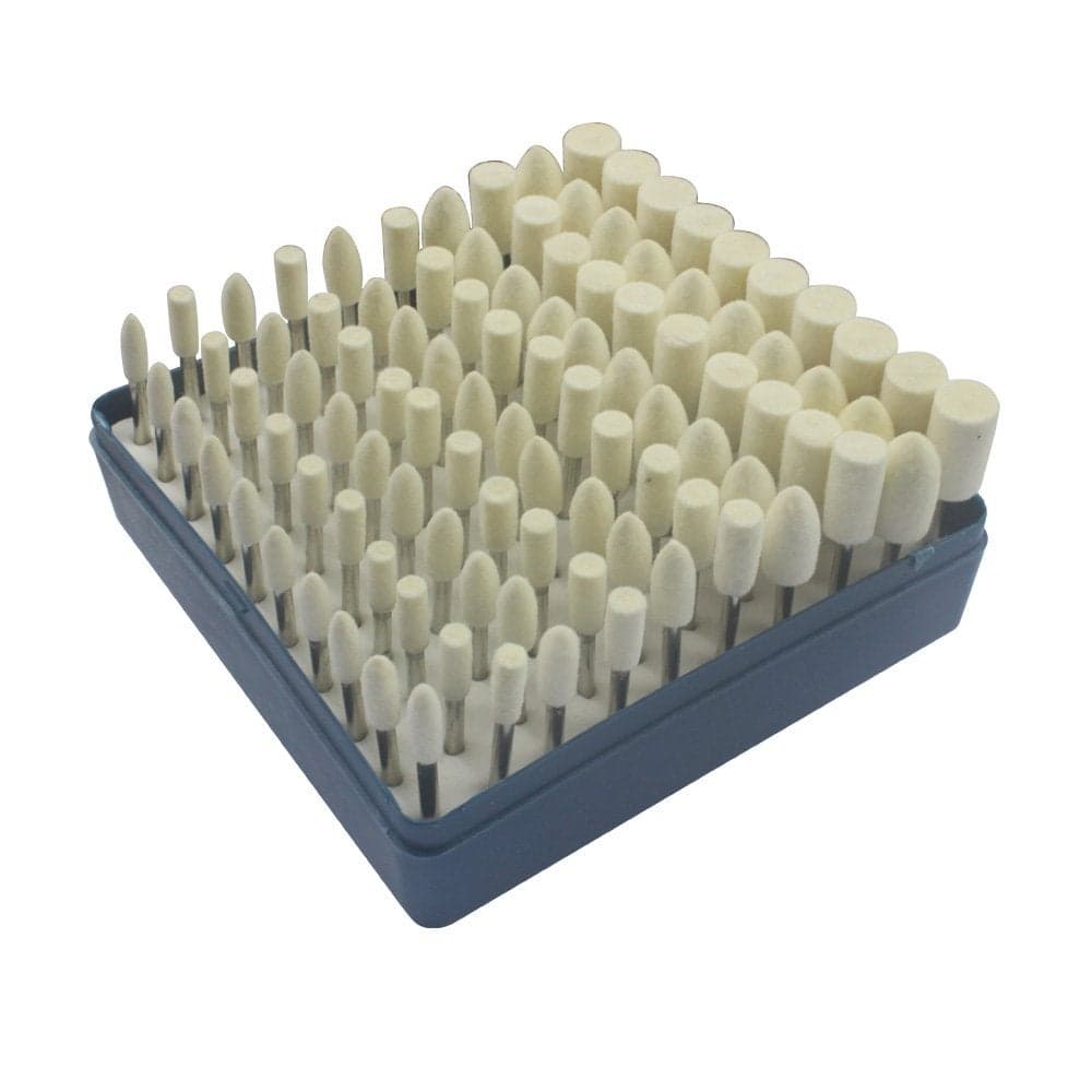 Carving Expert 100pcs Multifunctional Wool Felt Mandrel Mounted Grinding Polishing Accessories Attachment Set Fit Dremel18 Inch Shank