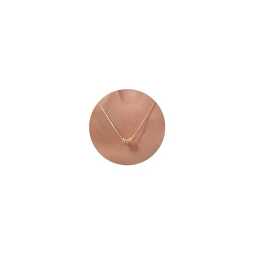 VRIUA Gold Necklace for Women 14k Gold Plated Dainty Gold Ball Chain Necklace Simple Jewelry Everyday for Women