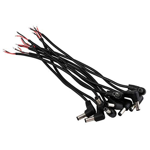 BQLZR 5.5mm x 2.1mm DC Power Right Angle Adapter Cable Cord Male Plug Jack Connector for CCTV Camera Pack of 10
