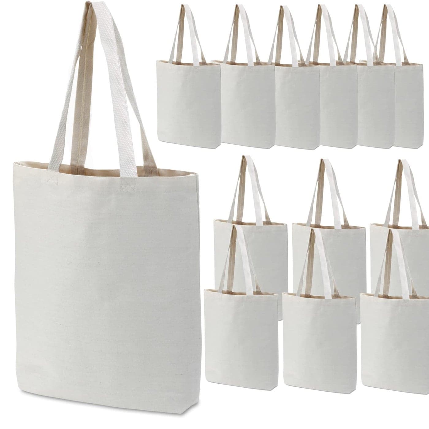 GiftExpress Pack of 26 Canvas Tote Bag Bulk Cotton Totes for Embroidery Crafting DIY Projects Bridesmaids Totes Reusable Grocery Shopping Bags 13 x 11 Inch26 Pack