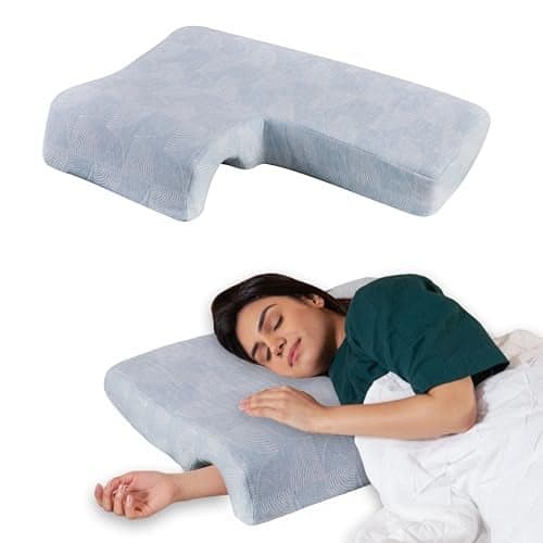 The White Willow Memory Foam Couple Hug Arm Hand Pressure Love Pillow for Sleeping for Husband & Wife Perfect (25.5" x 18"W x 4.5") Blue