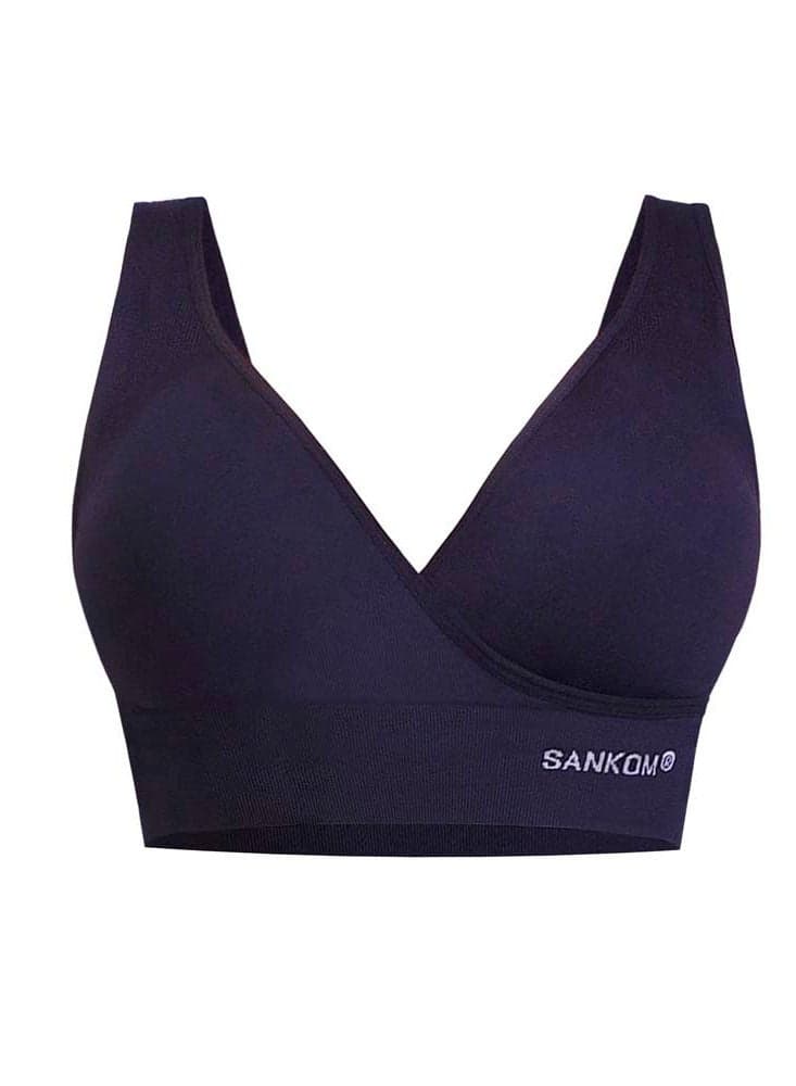 Sankom - Patent Aloe Vera Bra For Back Support, Black L/XL