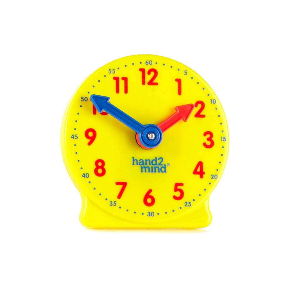 Hand2mind Mini Geared Clock for Teaching and Learning to Tell Time Analog Learning Clock for Kids and Classrooms Set of 12