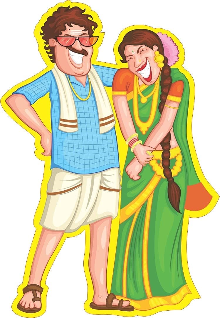 Cute Indian Couple Wooden Fridge Magnet-Perfect for Valentine, Anniversary, Couple and Love Gift and Decoration