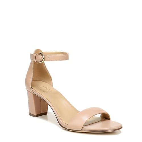 Naturalizer Womens Vera Ankle Strap Block Heel Dress Sandal ,Crème Brulee Beige Leather,6.5M