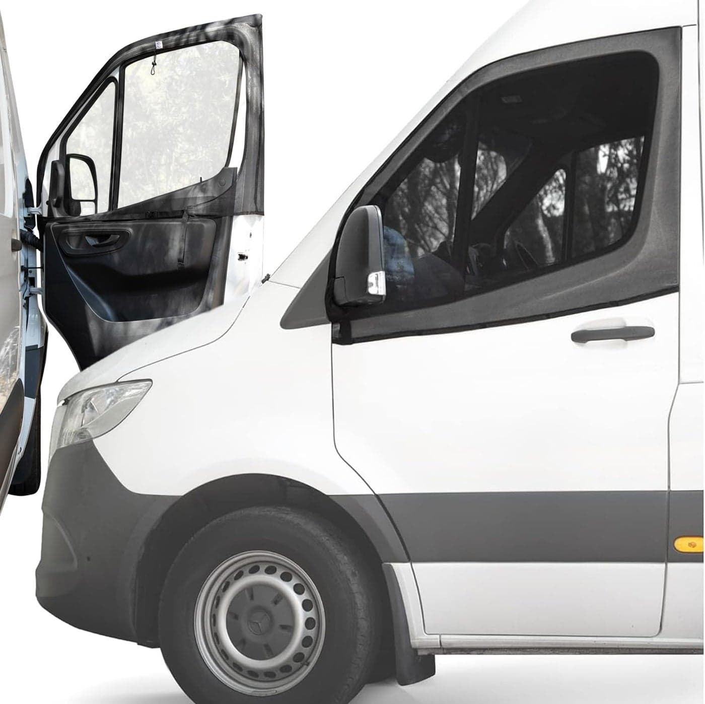Living in a Bubble Magnetic Bug Screen for Front Doors Pair Universal Size for Sprinter Metris Ford Transit and Other Vans Cars Car Living Essentials Van Life Accessories