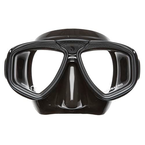 SCUBAPRO Zoom Scuba Mask with Ultra Clear Dual Lens and Lens-Change System for Optical Lenses for Diving, Full Black