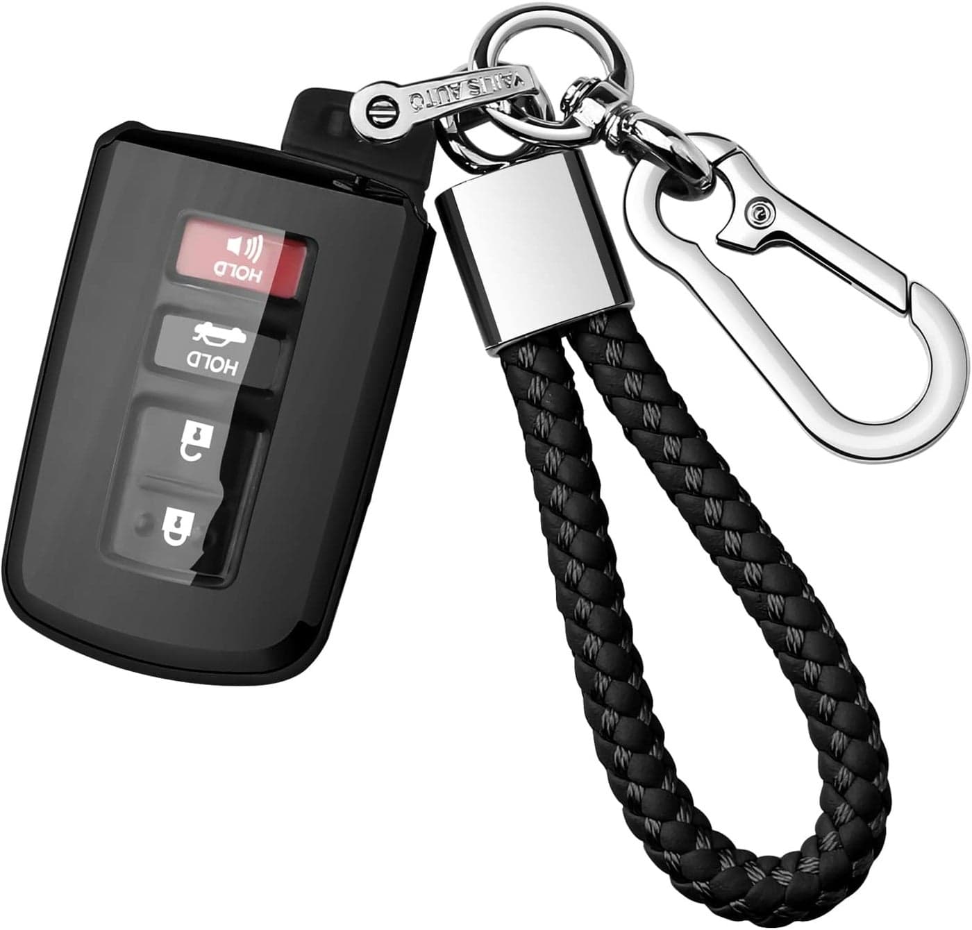 Autophone Toyota Key Fob Cover with Keychain - Premium Soft TPU Protection for Various Models - Black