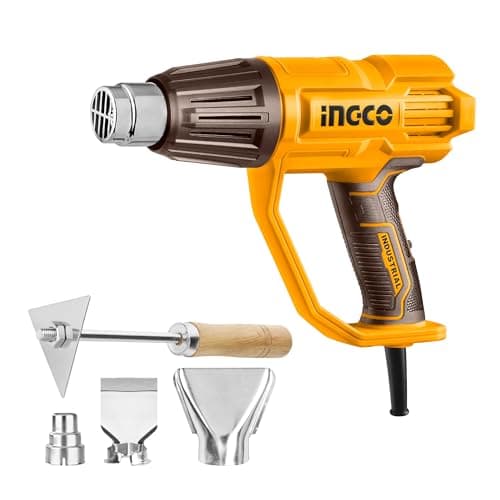 INGCO Heat Gun, 2000W Heavy Duty Hot Air Gun Heat Gun with Overload Protection for Crafts, Shrinking PVC, Stripping Paint (4 Nozzles)
