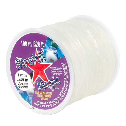 Stretch Magic Elastic Beading Cord – Clear Color, 1mm in Diameter, 100-Meter (328 ft) - Easy to Knot, Strong & Stretchy String for Making Beaded Jewelry