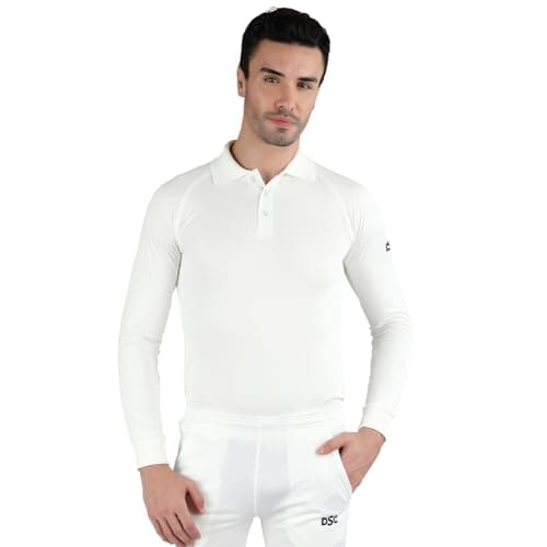 DSC 1500224 Atmos Full Sleeve Polyester Cricket T-Shirt Size 34 (White/Navy)