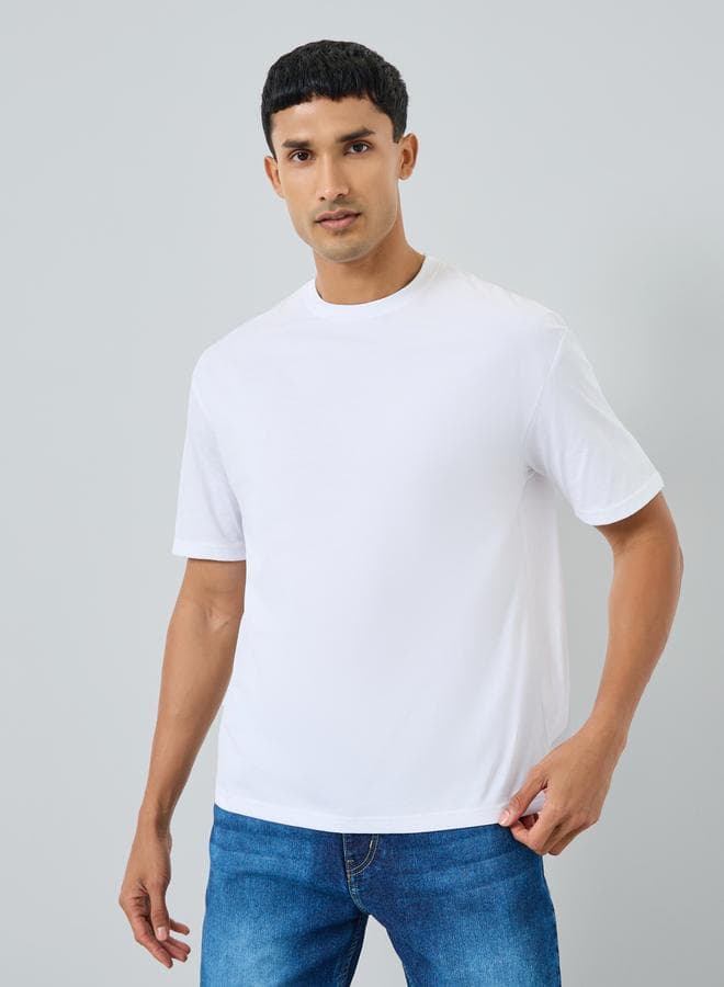 Men Oversized T-Shirt with Palm Tree Print