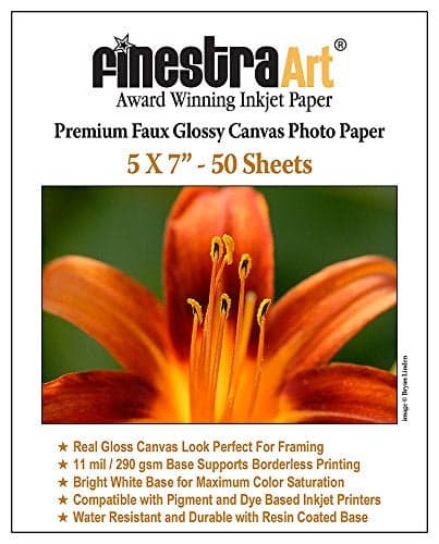 5" X 7" Canvas Textured Premium Inkjet Photo Paper - 50 Sheets