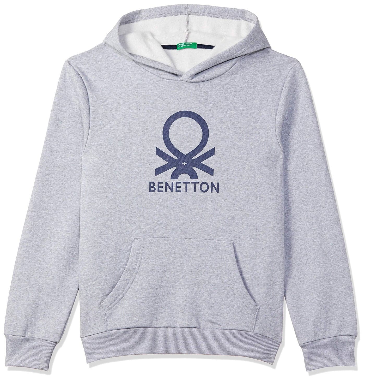 United Colors of Benetton Boys Cotton Hooded Neck Sweatshirt (30447ECOMI_GREY MELANGE_XX_GREY MELANGE_3 Years-4 Years)