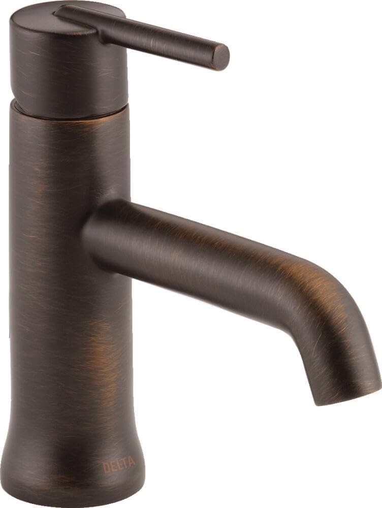 Delta Trinsic Oil Rubbed Bronze Bathroom Faucet 1 Hole, Single Hole Bathroom Sink Faucet for Vanity, Metal Push-Pop Drain Assembly, Venetian Bronze 559LF-RBMPU
