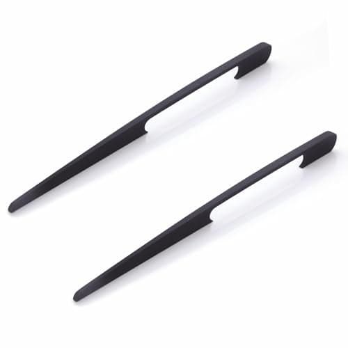 LAPO 18 Inch Pull Handles for Home Cabinets, Used for Storage Units and Cupboard Doors, Firm Hold Structure, Scratch Resistant Finish, Hole to Hole Size 41.5 cm, Fast Installation (Black, Pack of 2)
