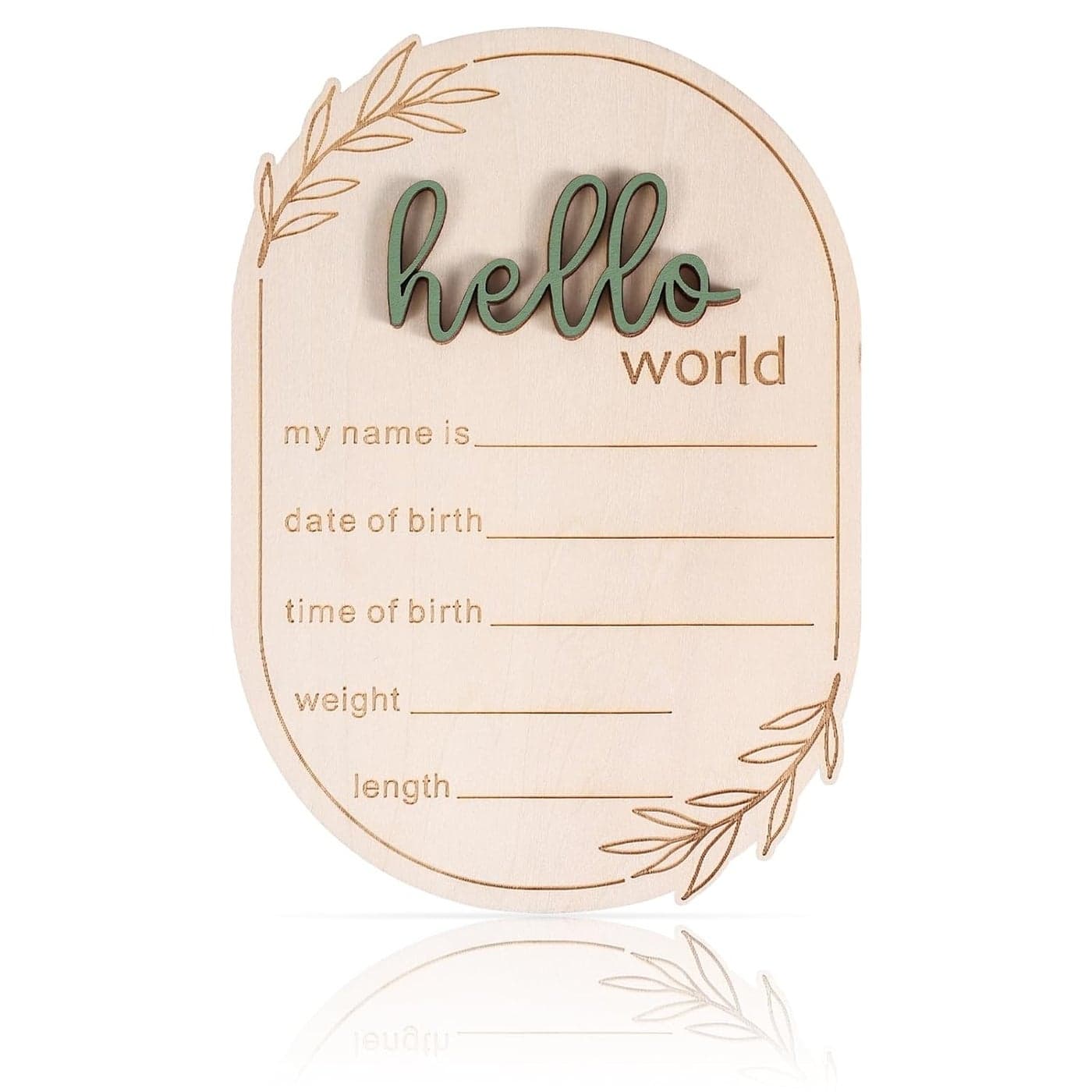 Baby Announcement Sign 591x413 Inch Wooden Hello World Baby Name Sign Newborn Announcement Sign Birth Announcement Plaque for Home Hospital Nursery