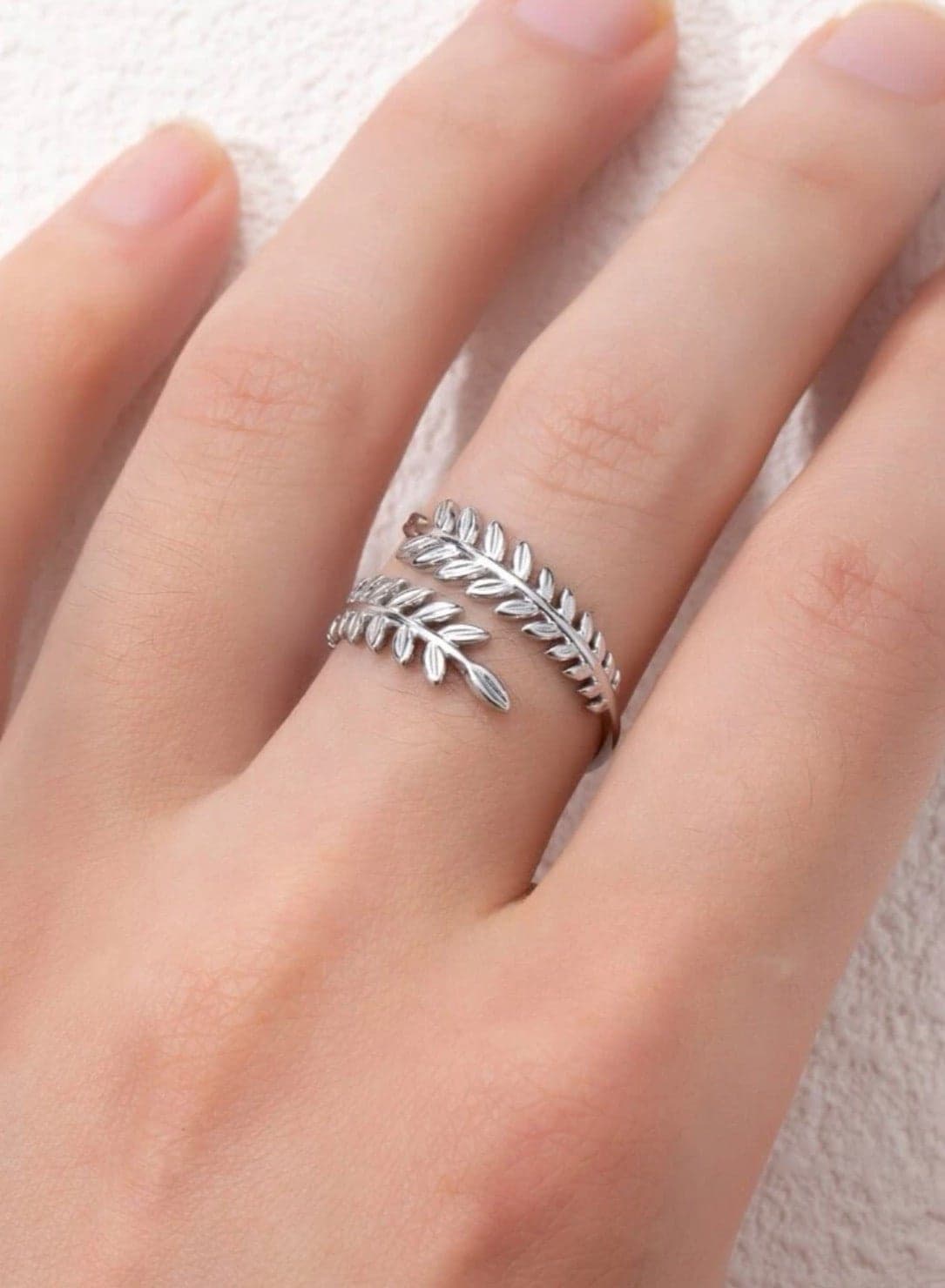 Elegant Silver Stainless Steel Ring For Women One Size