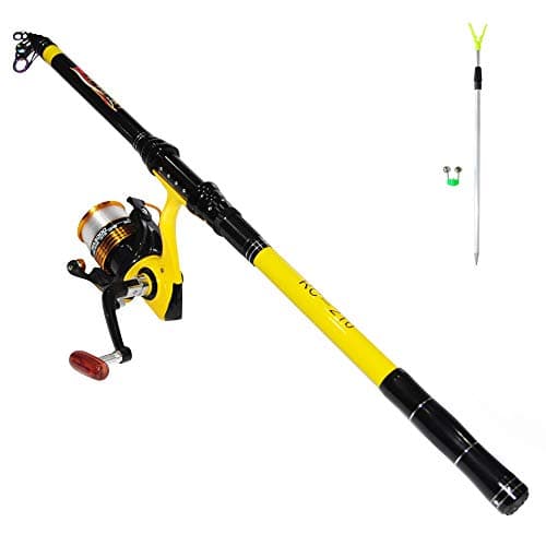 Richcat Fishing Poles and Reels Combo, Fishing Rod and Reel Kits for Adults Telescopic Fishing Rod Set Line Pre-spooled for Travel Saltwaer Freshwater 7.9ft