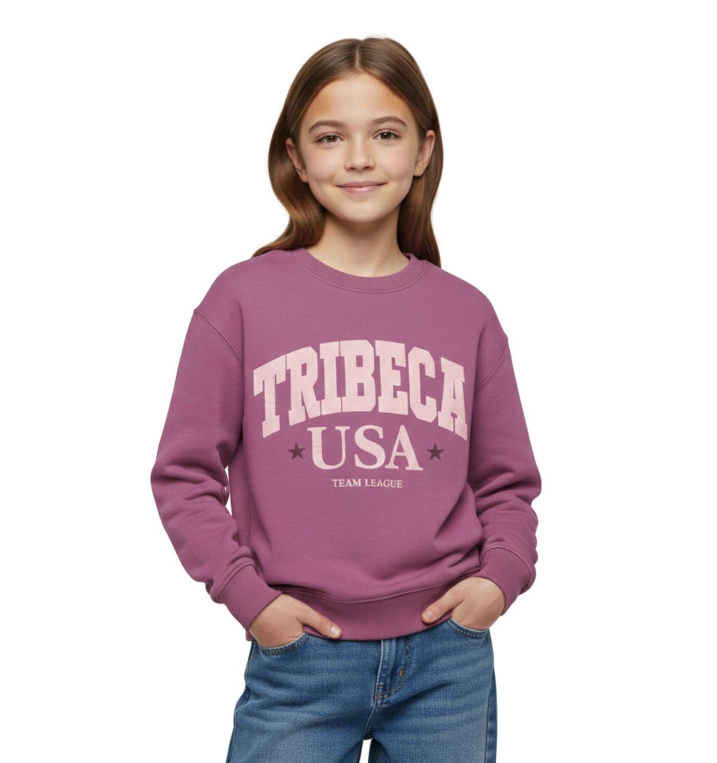 Alan Jones Clothing Girls Oversized Sweatshirt | Printed Pullover | Casual Winter Wear | Age 6–16 Years (Purple_15-16 Years)