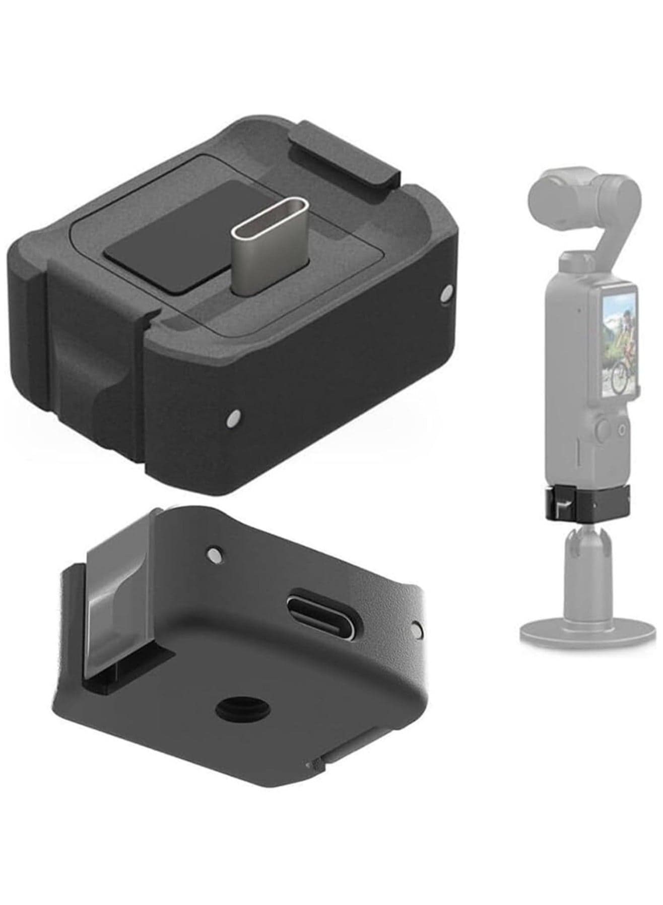 Charging Adapter Base Compatible with DJI Osmo Pocket 3 Portable Camera Charging Stand Type-C 1/4 Mount for DJI Osmo Pocket3 Charger Adapter Base Kit Camera Accessories
