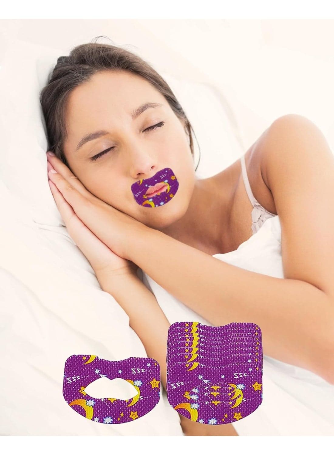 30 PCS Mouth Tape for Sleeping, Promotes Nasal Breathing Mouth Strips for Adults and Kids, Non Woven Fabric,Sleep Aids,Breathable (Purple for Oily Skin)