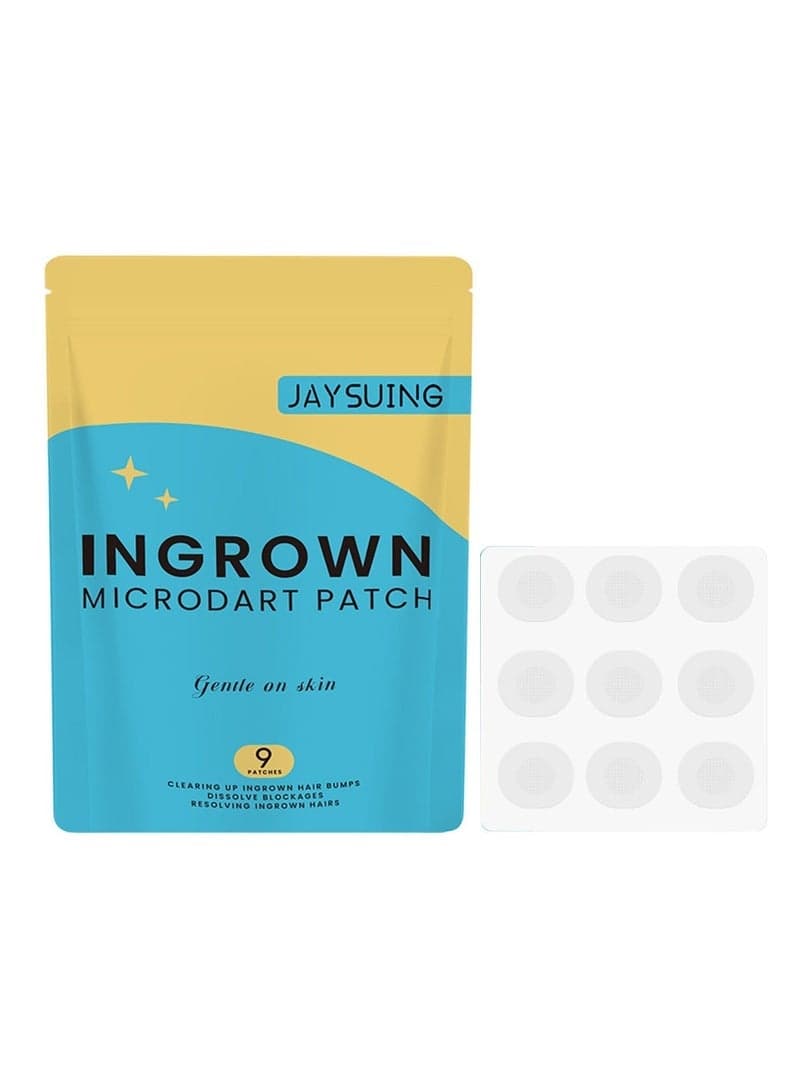Ingrown Hair Patch With Microdart: Ingrown Treatment - Fast and Effectively Clean Up Ingrown Hair Bumps for Facial, Beard, Armpits, Bikini Area for Men and Women - 9 Pack