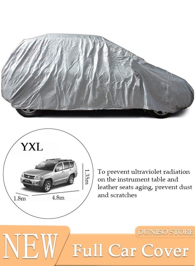 Full Car Covers SUV Sunscreen UV Protection Indoor Outdoor Sunscreen Heat Protection DustWind/Water/Weatherproof Anti-Uv Scratch-Resistant Sedan Universal Suit YXL