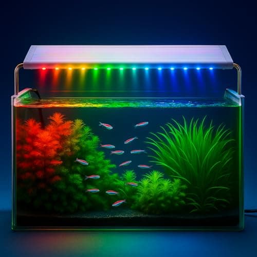VAYINATO® P-600 Series LED Aquarium Light – Full Spectrum (WRGB) High Brightness, Extendable Brackets (50–60cm), Energy-Saving Fish Tank Lighting for Freshwater & Saltwater Plants