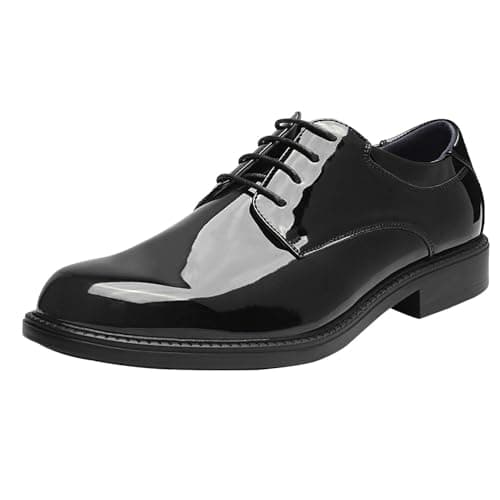 Bruno Marc Men's Dress Oxford Shoes Classic Lace Up Formal Shoes,Size 6.5,Black/Pat,DOWNING-02