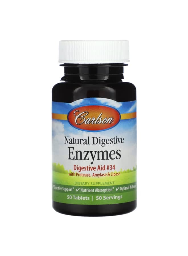 Natural Digestive Enzymes , 50 Tablets