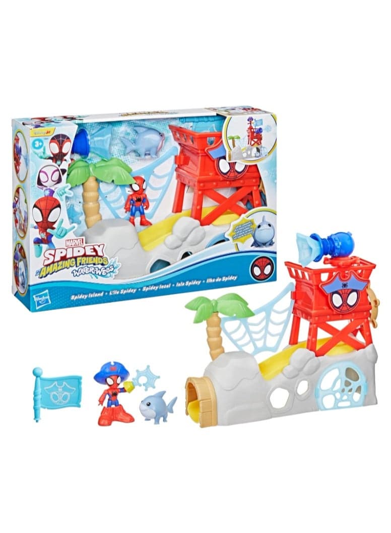 Hasbro Marvel Spidey and His Amazing Friends Water-Webs Spidey Island Playset with Spider-Man Figure
