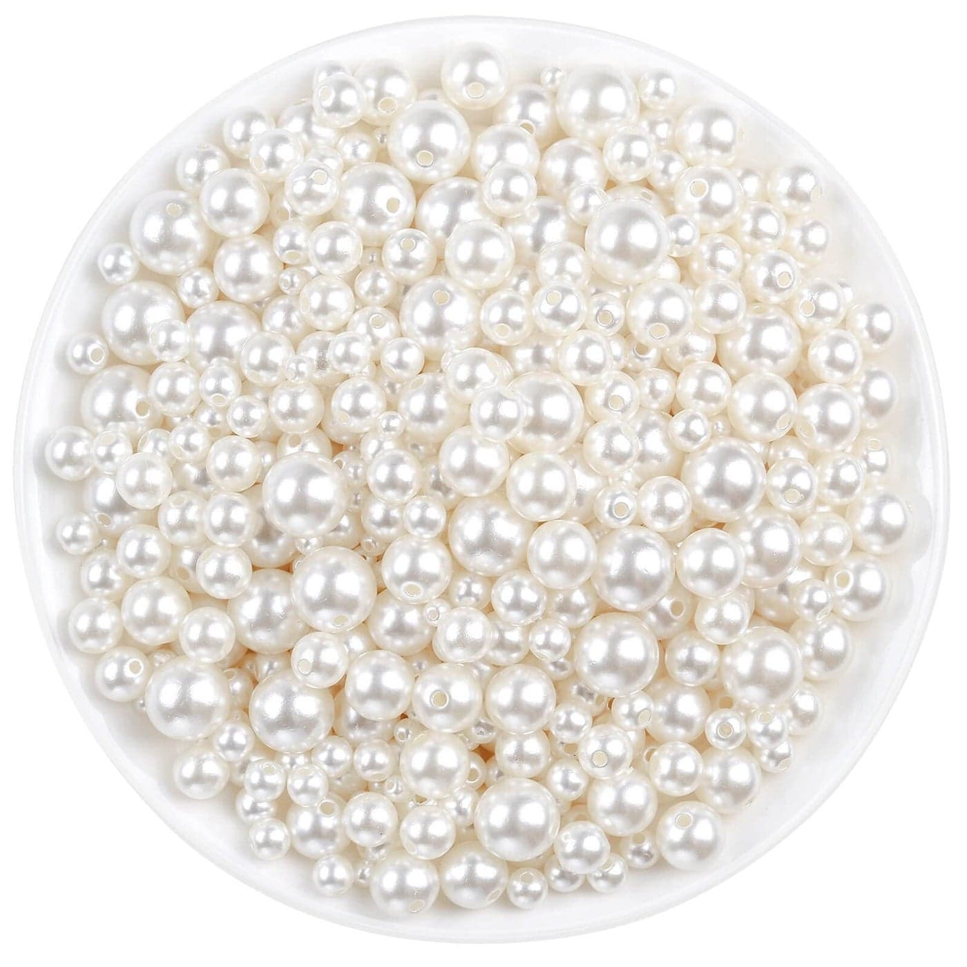 Pearl Beads Anezus 800pcs Ivory Pearl Craft Beads Loose Pearls for Jewelry Making Crafts Decoration and Vase Filler Assorted Sizes