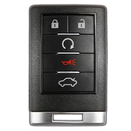 KeylessOption Key Fob Replacement for 2008 2009 2010 2011 2012 2013 2014 2015 2016 Cadillac CTS Coupe DTS Remote, 4-Button OUC6000066, Programming Guide Included