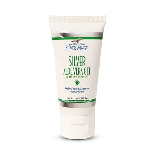 Natural Path Silver Wings 200ppm Silver with Aloe Vera Gel and Tea Tree Oil Soothing Skin Care 15 oz