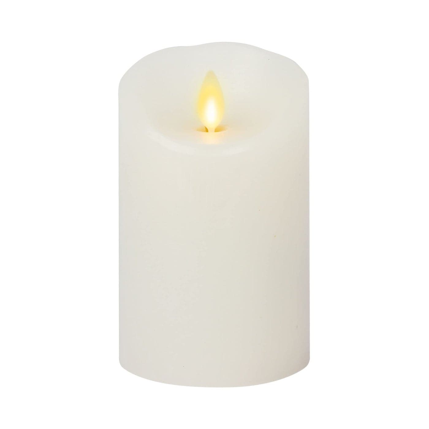 Luminara Flickering Flameless White 45 Scalloped Edge Pillar Candle Warm LED Light Flame 2 C Battery Operated Decor for Dining Room Table Centerpieces Fireplace Mantel Dinner Party Reception