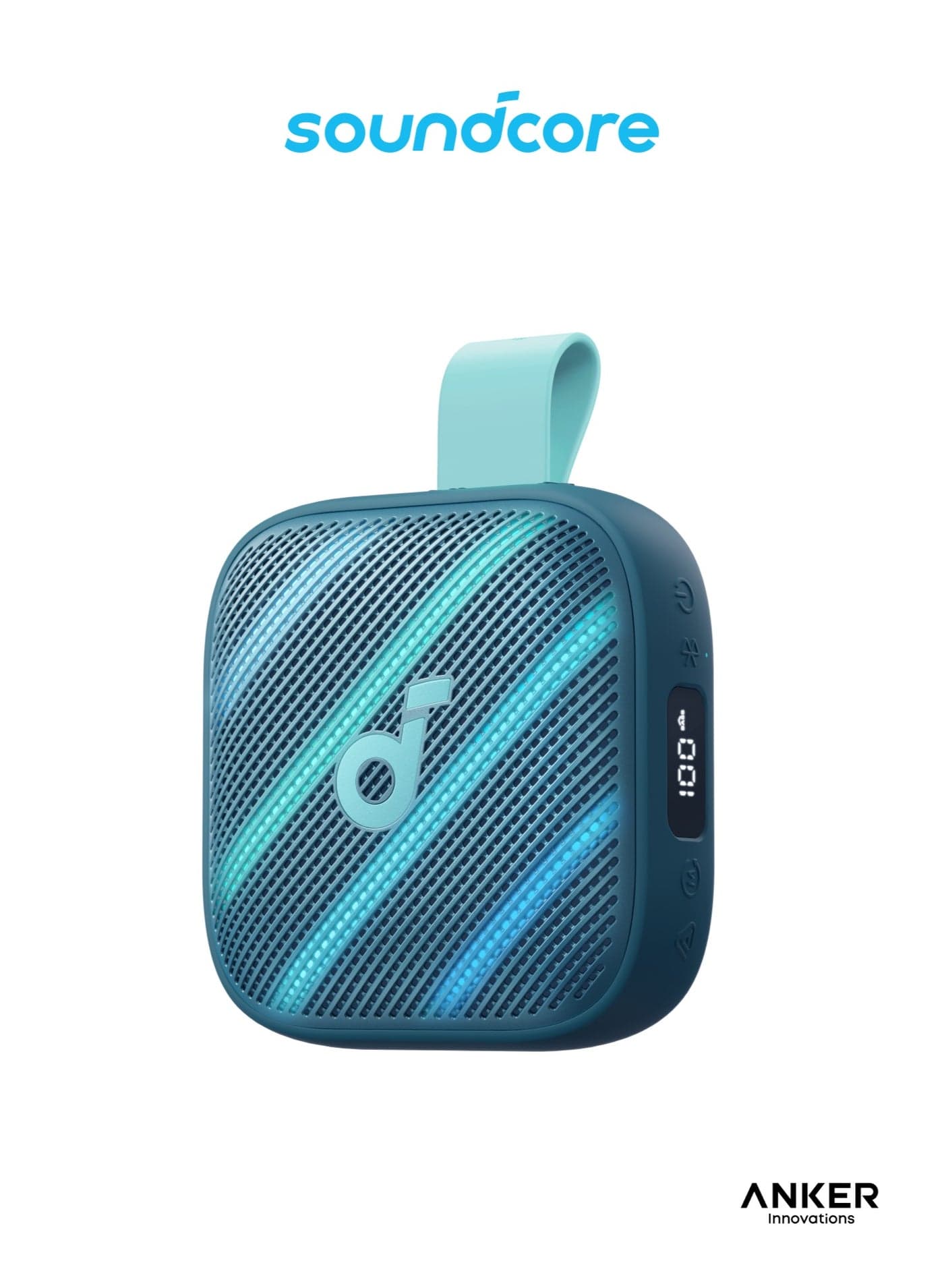 Boom Go 3i Portable Bluetooth Speaker by Anker, 24H Playtime, 15W Punchy Sound, Emergency Power Bank, Powerful BassUp 2.0, Bluetooth 6.0, IP68 Waterproof for Hiking/Cycling/Camping Blue