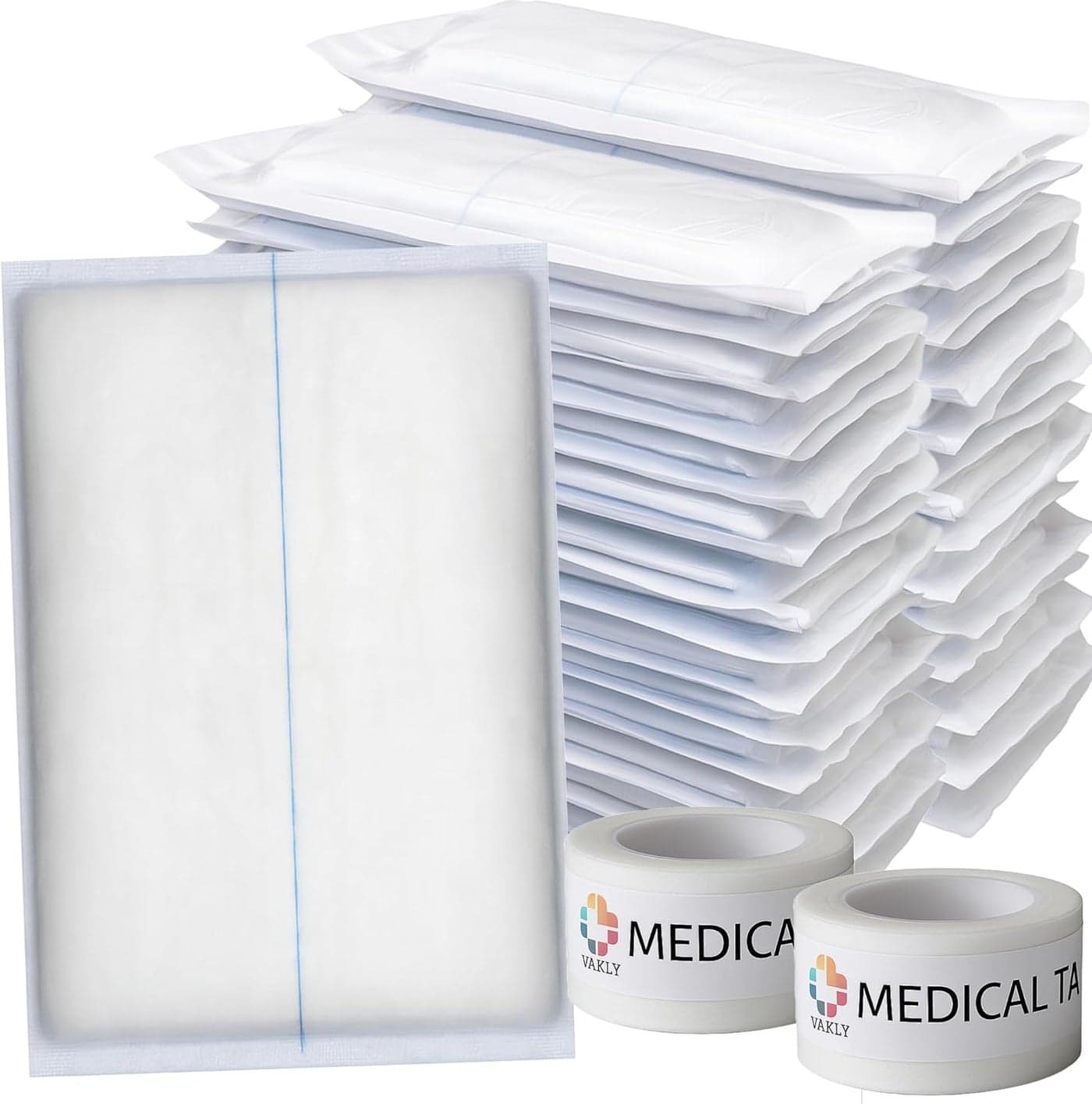 Vakly ABD Combine Abdominal Pads 5x9 40 Pack High Absorbency Sterile Individually Wrapped 5x9 NonAdherent Absorbent PostOp Gauze Pad HeavyDraining Trauma and First Aid Wound Dressing