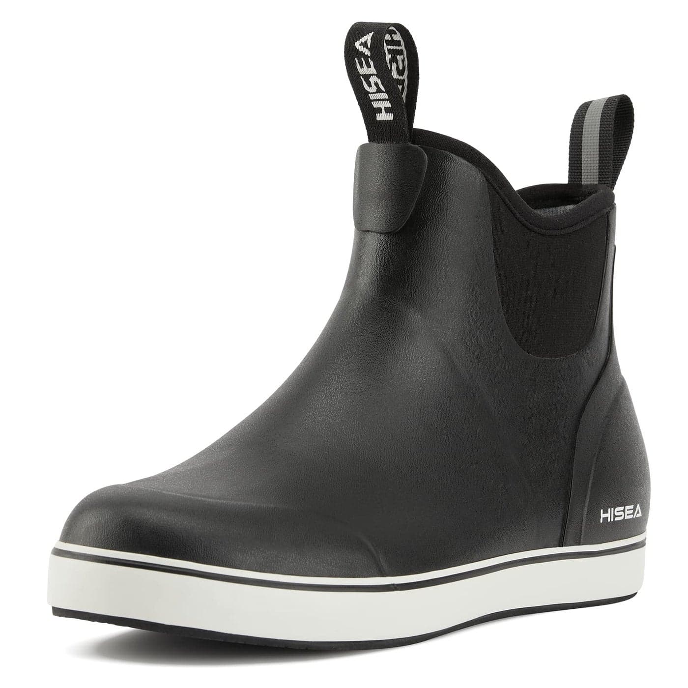 HISEA Womens Ankle Rain Boots Rubber Fishing Deck Boots Garden Boots for Women Waterproof Black Size 11