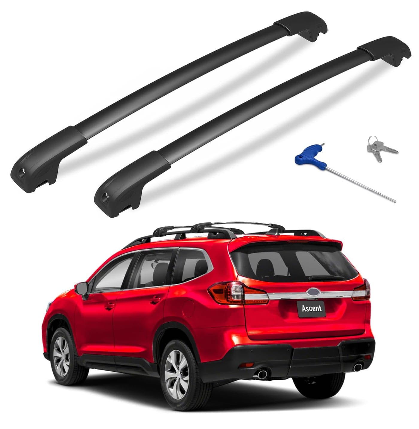 HmmtyRack 300lbs Lockable Roof Rack Cross Bars Compatible with Subaru Ascent 20192025 Aluminum Roof Crossbar for Rooftop Cargo Carrier Luggage Kayak Canoe Bike Snowboard Racks