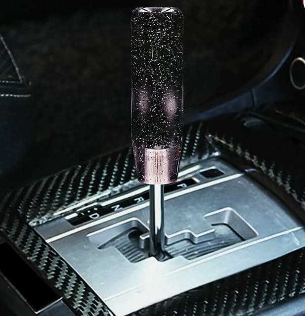 YOURKARTS Gear Shift Knob Crystal Sparkle Styling 15CM & 10CM Sporty Handle Universal Gear Head for Manual Automatic Cars | Sleek Transparent Design with Shimmer Effect (Smoke, 15cm)